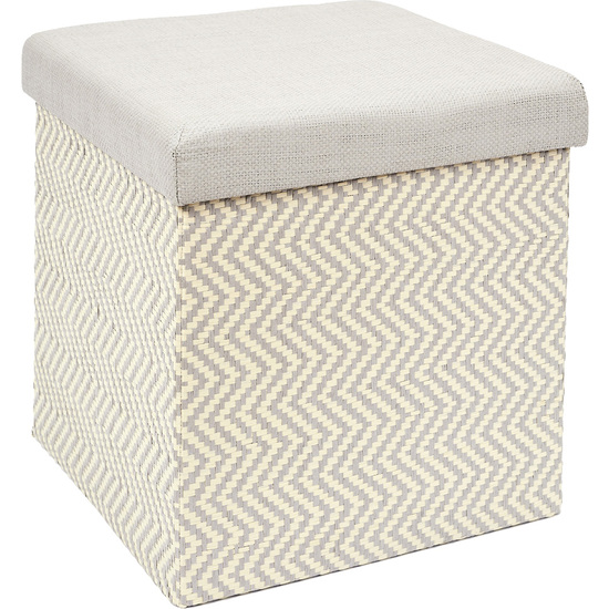 CAJA-PUF PLEGABLE TRENZADO GRI image 0