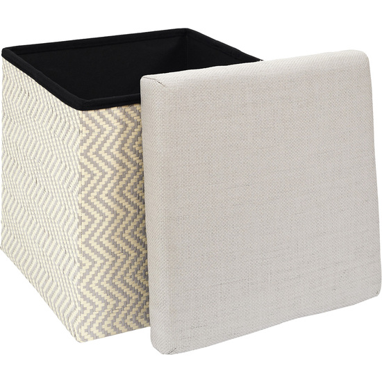 CAJA-PUF PLEGABLE TRENZADO GRI image 3