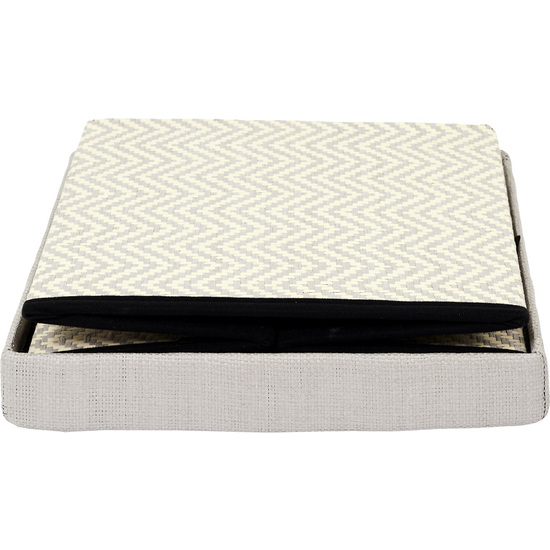 CAJA-PUF PLEGABLE TRENZADO GRI image 4