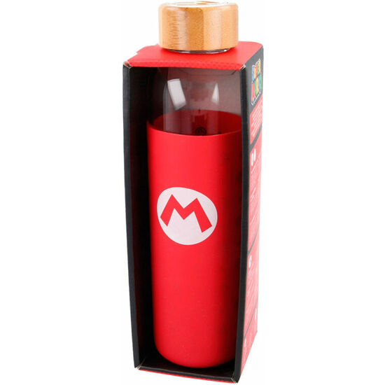 BOTELLA CRISTAL SUPER MARIO BROS NINTENDO FUNDA SILICONA 585ML image 0