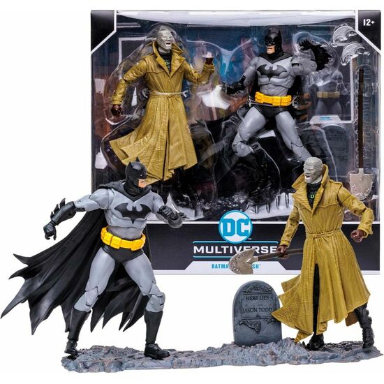 BLISTER 2 FIGURAS BATMAN VS HUS MULIVERSE DC COMICS 17CM image 0