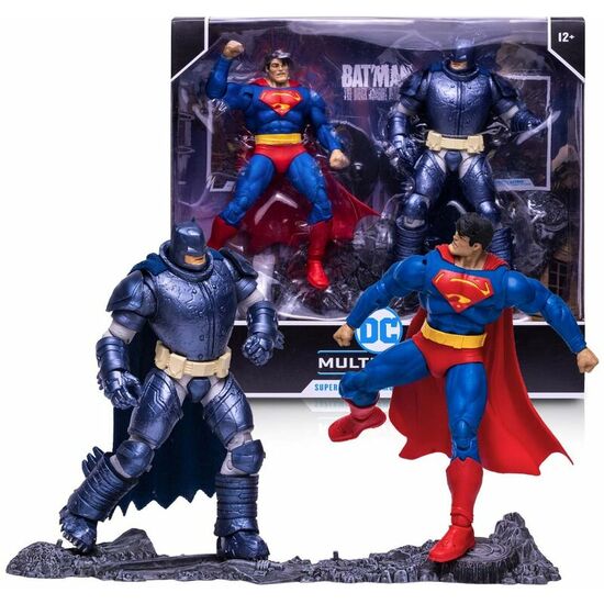 FIGURAS SUPERMAN + ARMORED BATMAN MULTIVERSE DC COMICS 18CM image 0