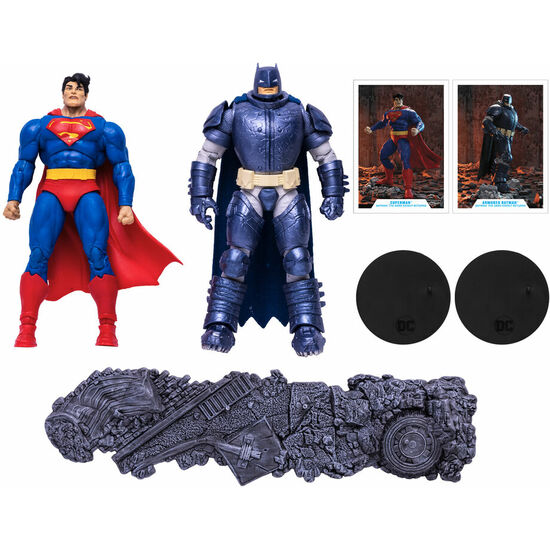 FIGURAS SUPERMAN + ARMORED BATMAN MULTIVERSE DC COMICS 18CM image 1