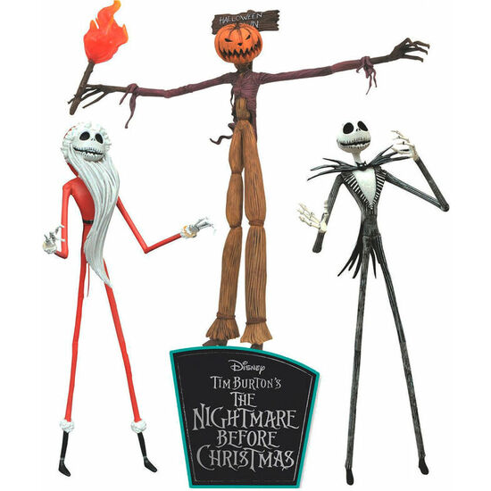 BLISTER 3 FIGURAS PESADILLA ANTES DE NAVIDAD DISNEY 18CM image 0