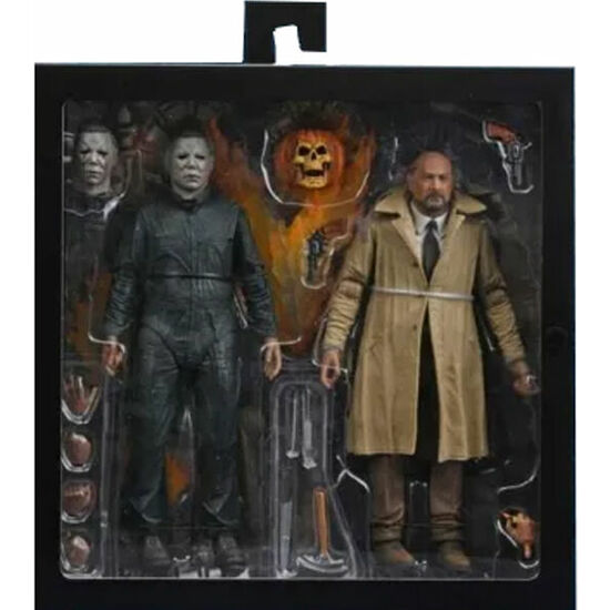 BLISTER 2 FIGURAS ULTIMATE MICHAEL MYERS + DR LOOMIS SCALE ACTION HALLOWEEN 2 18CM image 0