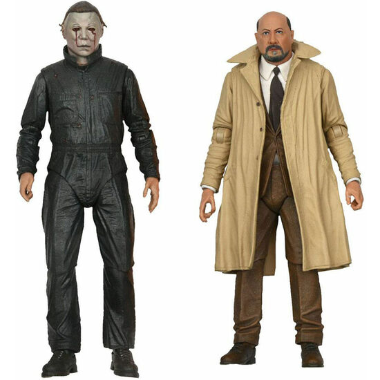 BLISTER 2 FIGURAS ULTIMATE MICHAEL MYERS + DR LOOMIS SCALE ACTION HALLOWEEN 2 18CM image 1