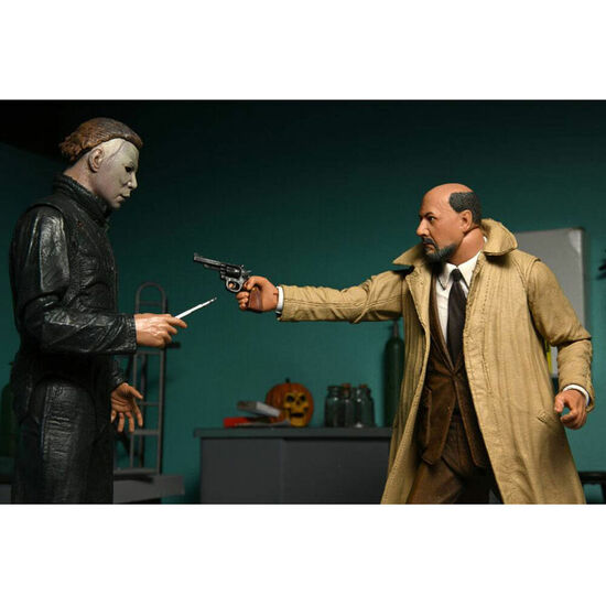 BLISTER 2 FIGURAS ULTIMATE MICHAEL MYERS + DR LOOMIS SCALE ACTION HALLOWEEN 2 18CM image 2