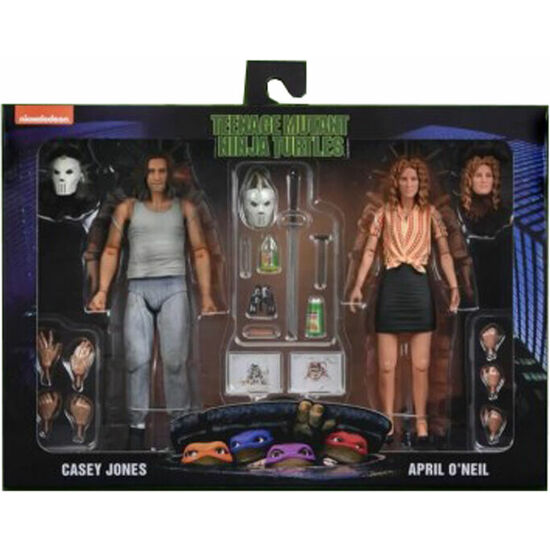 BLISTER 2 FIGURAS APRIL ONEIL + CASEY JONES TORTUGAS NINJA 18CM image 0