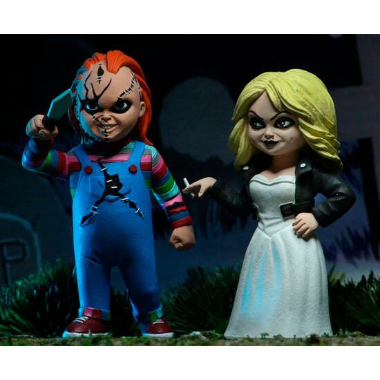 PACK 2 FIGURAS CHUCKY Y TIFFANY LA NOVIA DE CHUCKY TOONY TERRORS 15CM image 2