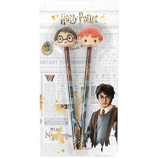 BLISTER 2 LAPICES CON GOMA 3D HARRY POTTER image 0