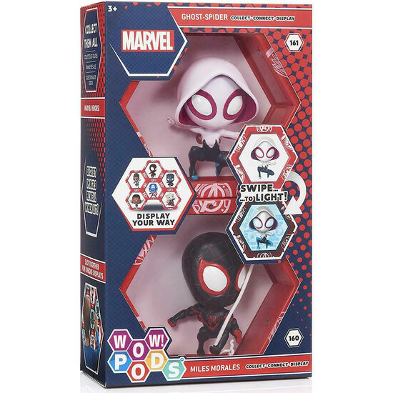 SET FIGURAS LED WOW! POD MILES MORALES + GHOST SPIDER MARVEL image 0