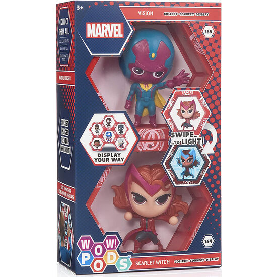 SET FIGURAS LED WOW! POD VISION + SCARLET MARVEL image 0