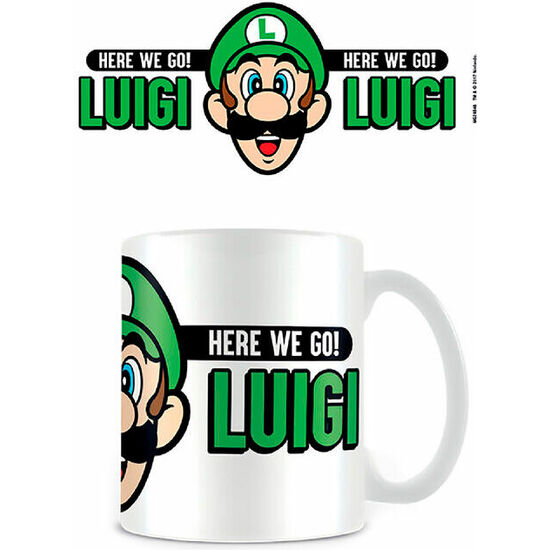 TAZA HERE WE GO LUIGI SUPER MARIO NINTENDO image 0