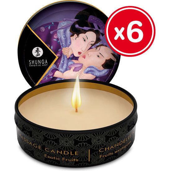 SHUNGA MASSAGE CANDLE EXOTIC FRUIT 6 X 30 ML image 0