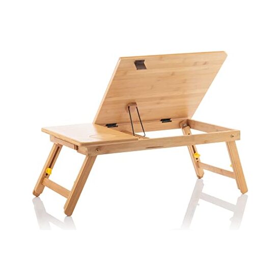 MESA PLEGABLE AUXILIAR DE BAMBÚ LAPWOOD INNOVAGOODS image 1