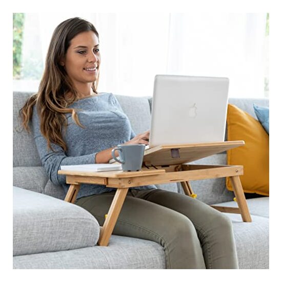 MESA PLEGABLE AUXILIAR DE BAMBÚ LAPWOOD INNOVAGOODS image 4