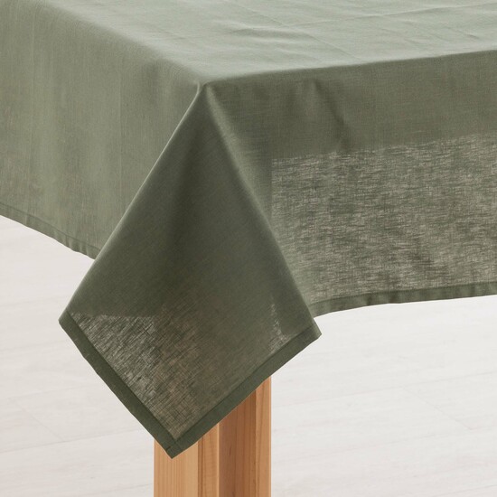 MANTEL HIDROFUGO ANTIMANCHAS LINO 100% ARMY GREEN image 1