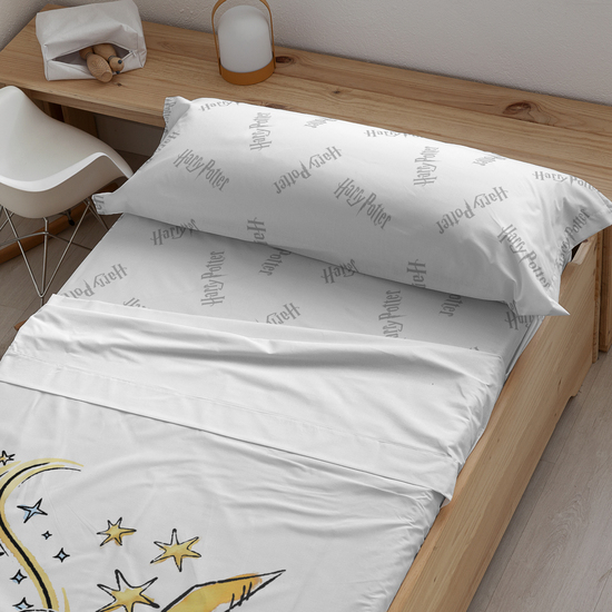 JUEGO DE SÁBANAS CON ALMOHADA Y BAJERA ESTAMPADAS 100% ALGODÓN MODELO HEDWIG BIG PARA CAMA DE 105. image 0