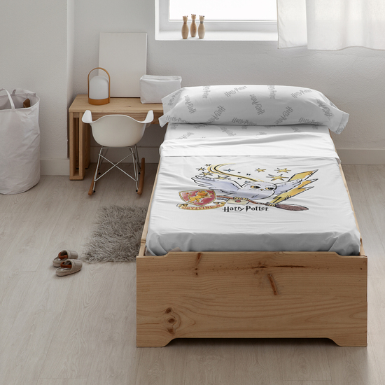 JUEGO DE SÁBANAS CON ALMOHADA Y BAJERA ESTAMPADAS 100% ALGODÓN MODELO HEDWIG BIG PARA CAMA DE 90. image 2