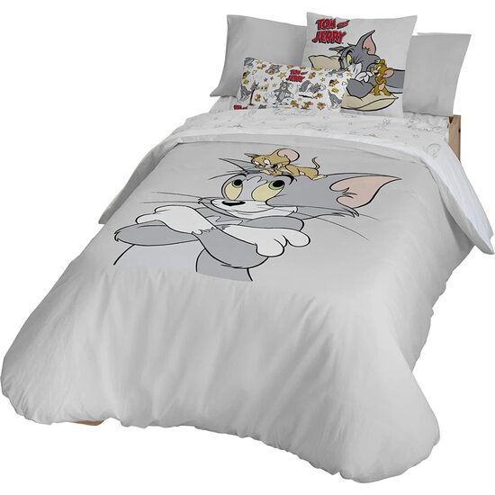 FUNDA NÓRDICA CON BOTONES 100% ALGODÓN MODELO SWEET TOM JERRY PARA CAMA DE 120 (200X200 CM.) image 0