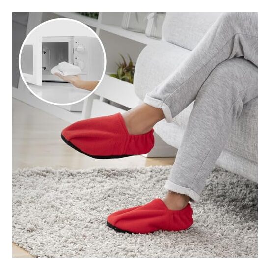 ZAPATILLAS DE CASA CALENTABLES EN MICROONDAS INNOVAGOODS ROJO image 3