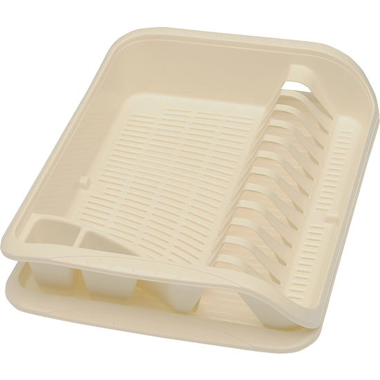 ESCURREPLATOS CON BANDEJA, PP, MARRÓN, 39.5 X 29.5 X 8 CM image 0
