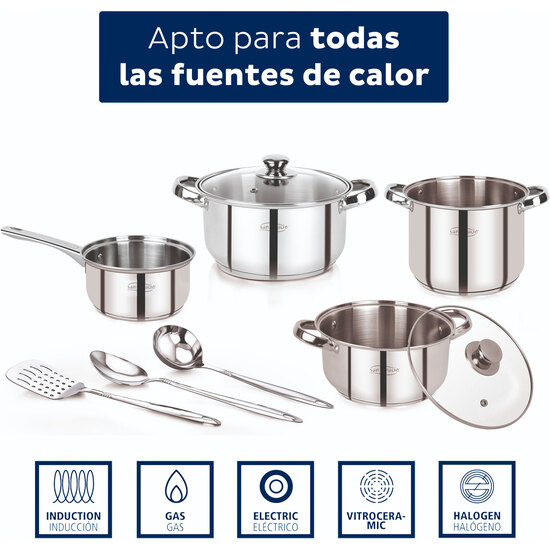 SET 9PC BATERIA COCINA ACERO INOX IND LEXIA image 2