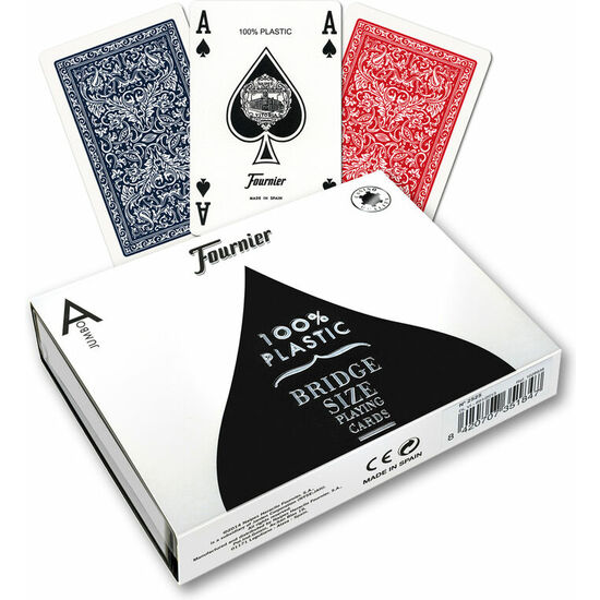 PACK 2 BARAJAS CARTAS POKER BRIDGE ROJO-AZUL image 0