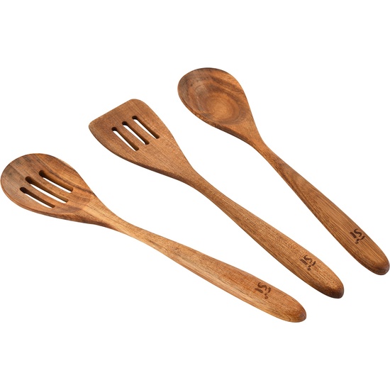 SET 3PC UTENSILIOS DE COCINA MADERA DE ACACIA COMPACT image 0