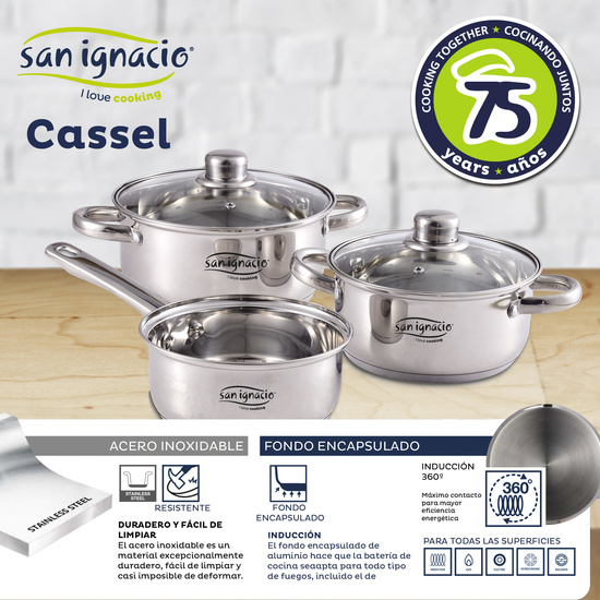 SET 6PC BATERIA DE COCINA ACERO INOXIDABLE image 2