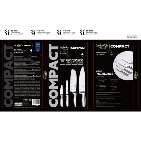 SET 4PCS CUCHILLOS DE COCINA ACERO INOX COMPACT image 1