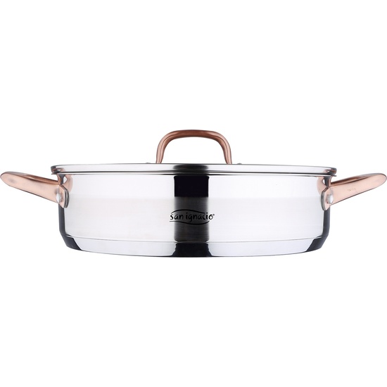 TARTERA 28X7.0CM ACERO INOX C/TAPA COBRE image 1