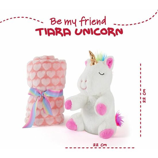 PELUCHE + MANTA SUAVE UNICORNIO TIARA 22CM image 1