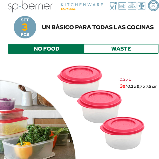 SET 3 HERMETICOS 0,25L CIRCULAR CORAL image 2