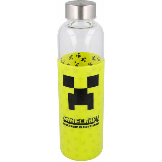 BOTELLA CRISTAL MINECRAFT FUNDA SILICONA 585ML image 0