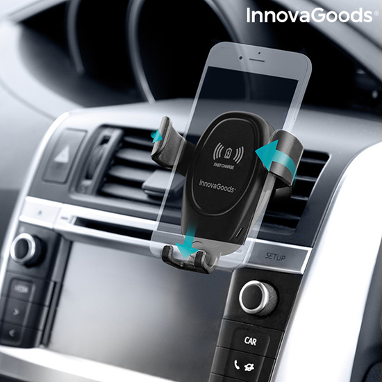 SOPORTE DE MÓVIL CON CARGADOR INALÁMBRICO PARA COCHES WOLDER INNOVAGOODS image 4