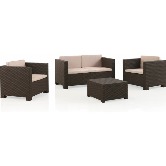 CONJUNTO MUEBLES DE JARDÍN DIVA CONFORT WENGUE image 0