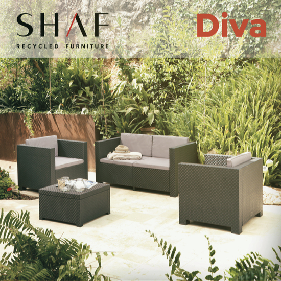 CONJUNTO MUEBLES DE JARDÍN DIVA CONFORT GRAFITO image 1