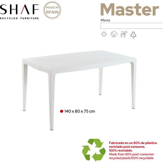 MESA DE JARDÍN MASTER 140 BLANCA image 2