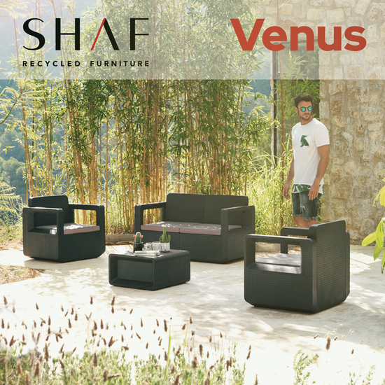 CONJUNTO MUEBLES DE JARDÍN VENUS CONFORT GRAFITO image 1