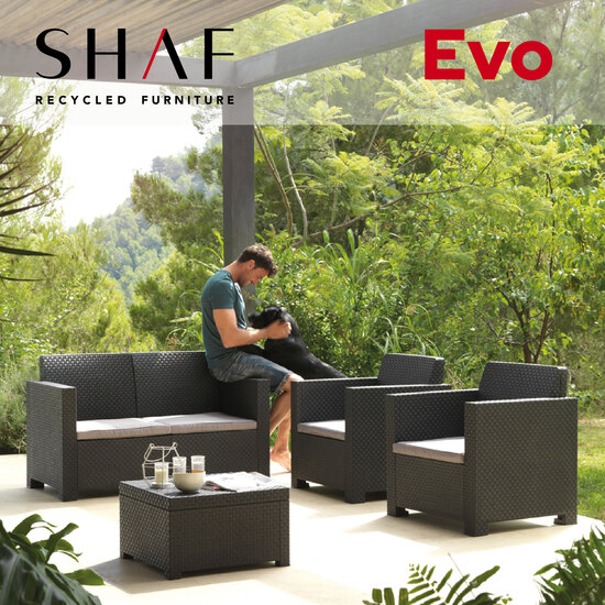 CONJUNTO MUEBLES DE JARDÍN EVO CONFORT GRAFITO image 1