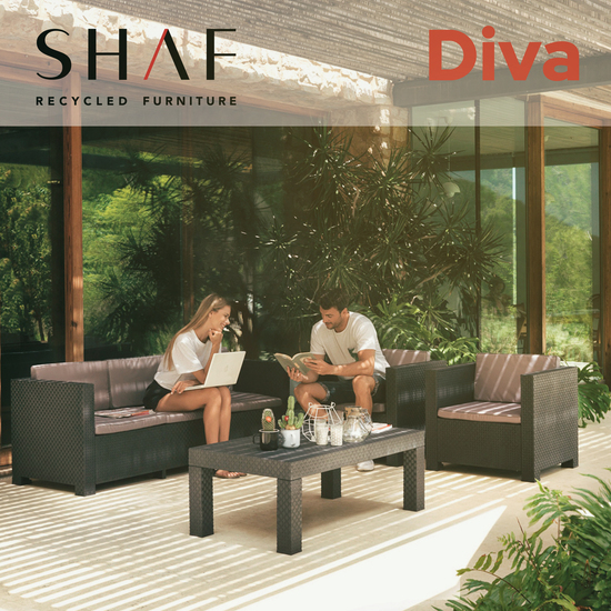 CONJUNTO MUEBLES DE JARDÍN DIVA TROPEA GRAFITO image 1
