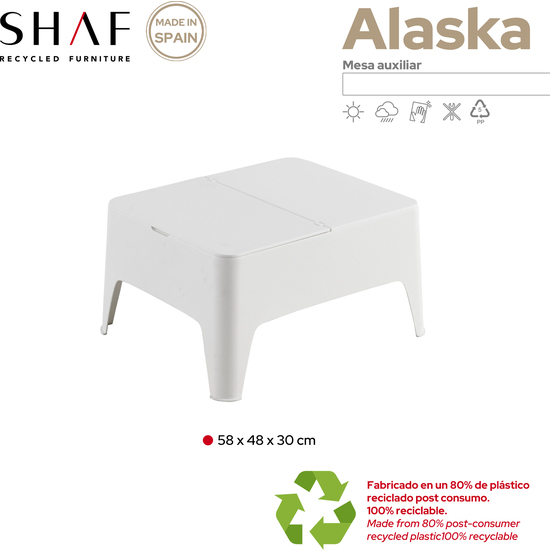 MESA AUXILIAR DE JARDÍN ALASKA BLANCA image 2