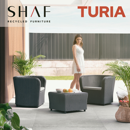 CONJUNTO MUEBLES DE JARDÍN TURIA TETE A TETE GRAFITO image 1