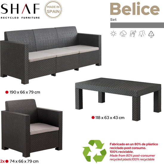 CONJUNTO MUEBLES DE JARDÍN BELICE GRAFITO NEW image 2