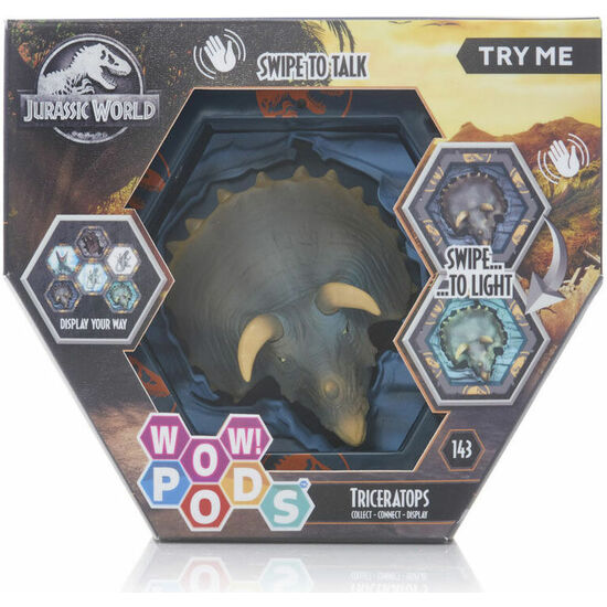 FIGURA LED WOW! POD TRICERATOPS JURASSIC WORLD SONIDO image 0