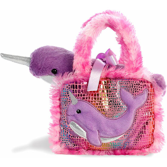 PELUCHE BOLSO FANCY PALS NARVAL FUCSIA 21CM image 0