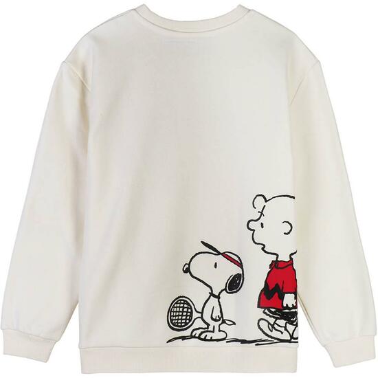 SUDADERA COTTON BRUSHED SNOOPY BEIGE image 1