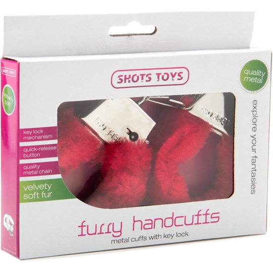 FURRY HANDCUFFS RED image 1