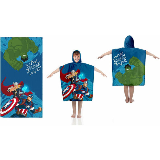 PONCHO TOALLA LOS VENGADORES AVENGERS MARVEL ALGODON image 0